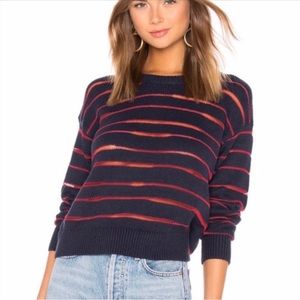 Rag & Bone navy and red striped sweater size XS